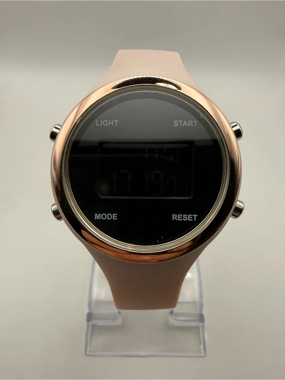 Time and Tru Women's Pink Silicone Digital Watch (New Battery)